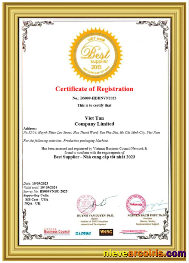 Vietnam certificate of registration